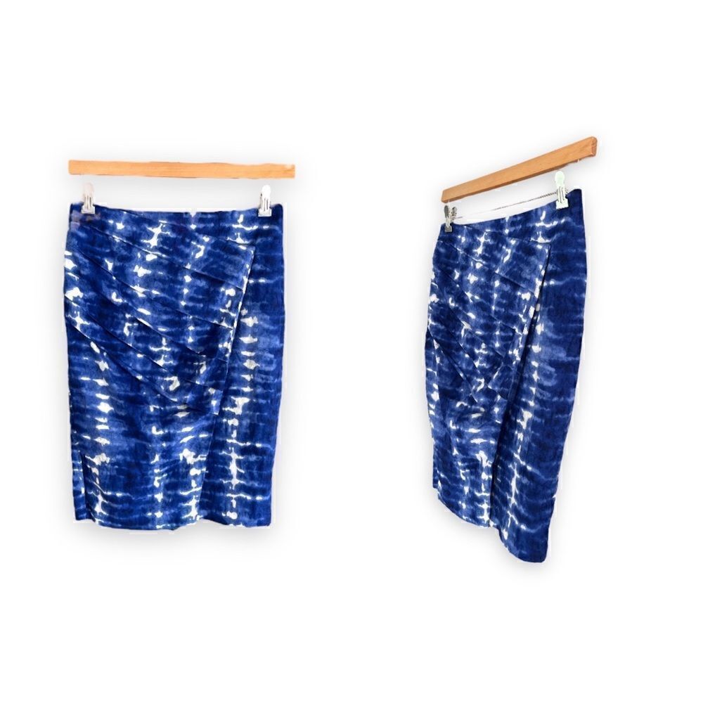 EVA FRANCO | Indigo Blue/White Tie Dye Wrap Mini Skirt (6)